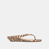 GIZEL Beige Zebra Raffia Thong Square-Toe Sandals / Dolce Vita