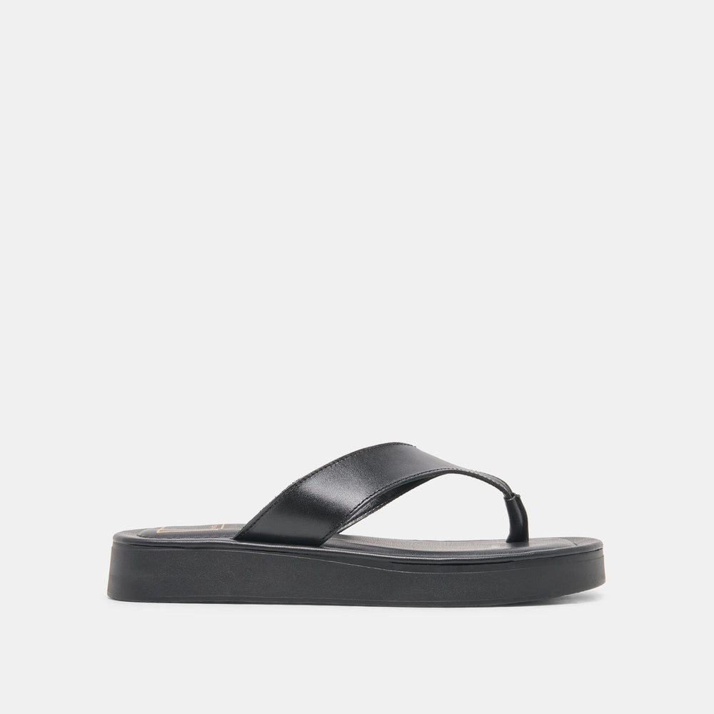 BLAYZE Black Leather Platform Flip-Flop Sandals / Dolce Vita