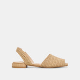 MARZY Natural Raffia Slingback Peep-Toe Sandals / Dolce Vita