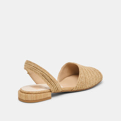 MARZY Natural Raffia Slingback Peep-Toe Sandals / Dolce Vita