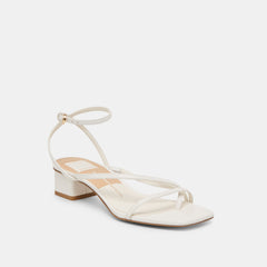 Karlos Wide True White Leather Sandals / Dolce Vita