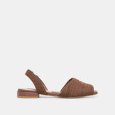 MARZY Cocoa Raffia Slingback Peep-Toe Sandals / Dolce Vita
