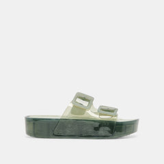 JULIO X Olive Vinyl Jelly Platform Sandals / Dolce Vita
