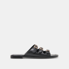 Fin Black Leather Sandals / Dolce Vita