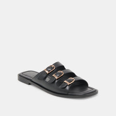 Fin Black Leather Sandals / Dolce Vita