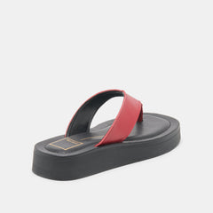 BLAYZE Red Leather Platform Flip-Flop Sandals / Dolce Vita