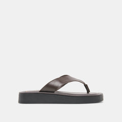 BLAYZE Dk Chocolate Leather Platform Flip-Flop Sandals / Dolce Vita