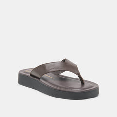 BLAYZE Dk Chocolate Leather Platform Flip-Flop Sandals / Dolce Vita