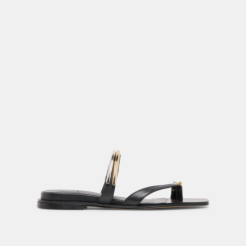 Tarina Black Leather Sandals / Dolce Vita