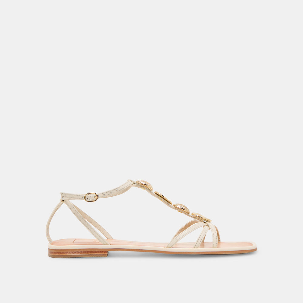 Faun Off White Leather Sandals / Dolce Vita