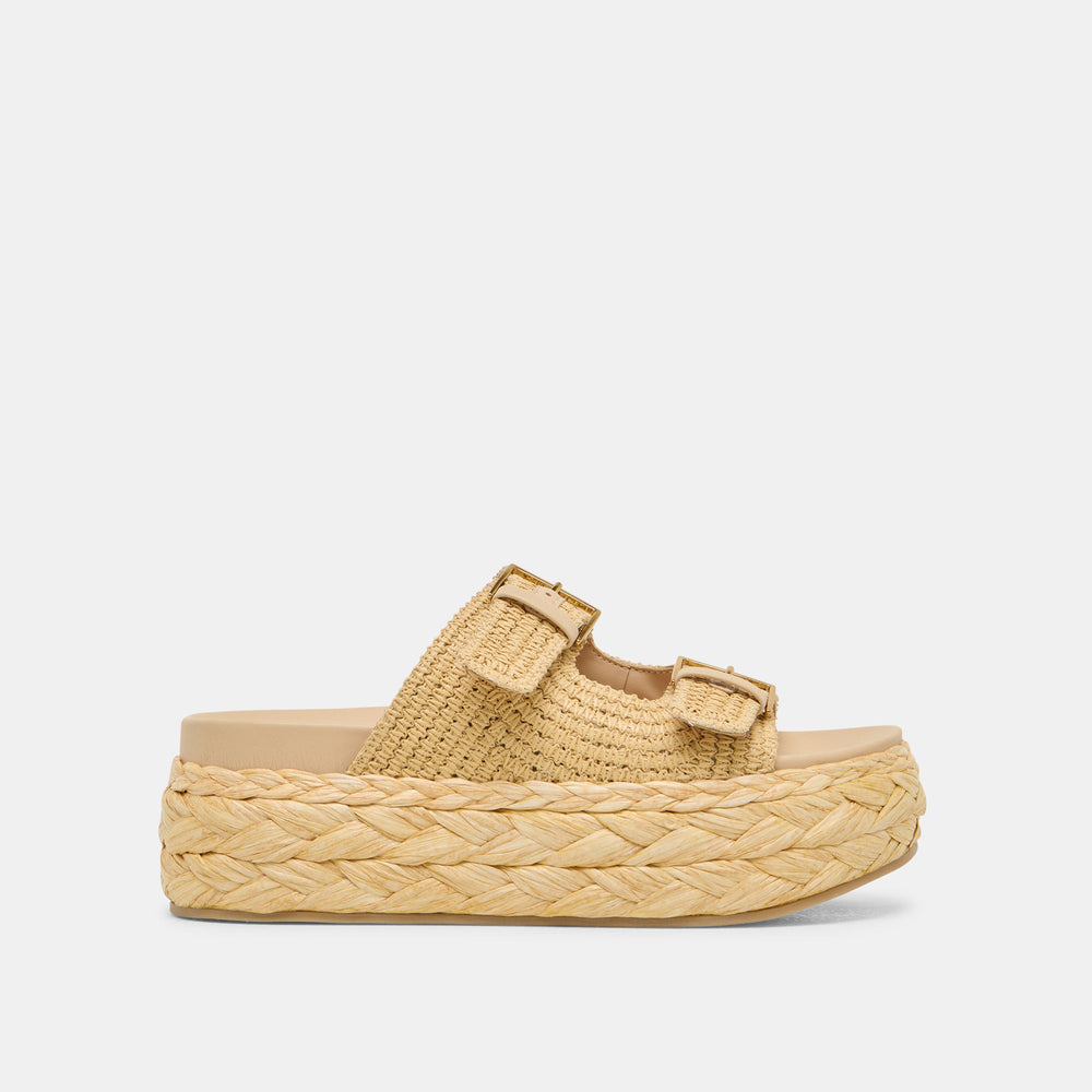 Falyn Lt Natural Woven Raffia Sandals / Dolce Vita