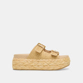 Falyn Lt Natural Woven Raffia Sandals / Dolce Vita