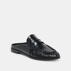 BETZY Midnight Crinkle Patent Closed-Toe Slip-On Loafers / Dolce Vita