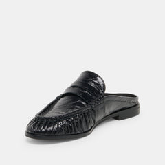 BETZY Midnight Crinkle Patent Closed-Toe Slip-On Loafers / Dolce Vita