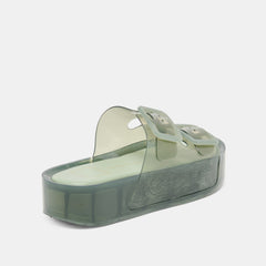 JULIO X Olive Vinyl Jelly Platform Sandals / Dolce Vita