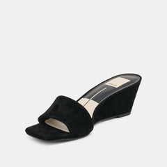 Qaily Onyx Suede Wedges / Dolce Vita