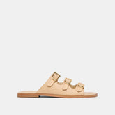 FIN Sand Raffia Open-Toe Slide Sandals / Dolce Vita