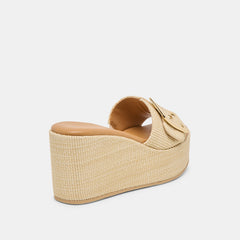 Jilian Wide Lt Natural Raffia Wedges / Dolce Vita