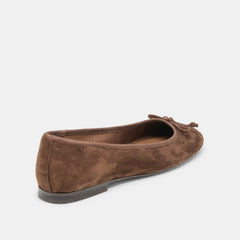 Ritla Wide Dk Brown Suede Ballet Flats / Dolce Vita