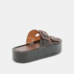 JULIO X Chocolate Vinyl Jelly Platform Sandals / Dolce Vita