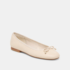 Ritla Wide Bone Leather Ballet Flats / Dolce Vita