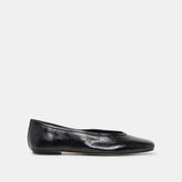 CARET Black Leather Pointed-Toe Ballet Flats / Dolce Vita