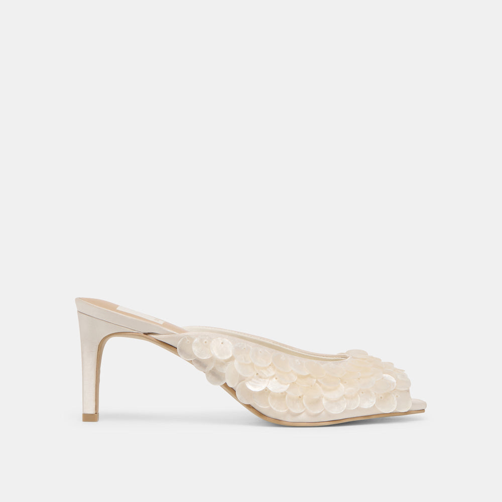 Samary Confetti Off White Satin Heels / Dolce Vita