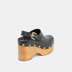 Adelan Black Leather Clogs / Dolce Vita