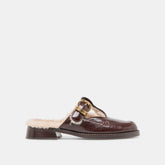 Harlah Plush Chocolate Leather Flats / Dolce Vita
