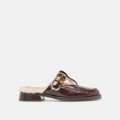 Harlah Plush Chocolate Leather Flats / Dolce Vita