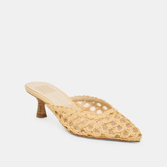 Cleo Loop Natural Raffia Heels / Dolce Vita