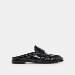 BETZY Midnight Crinkle Patent Closed-Toe Slip-On Loafers / Dolce Vita