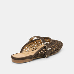 Mirian Dk Brown Suede Flats / Dolce Vita