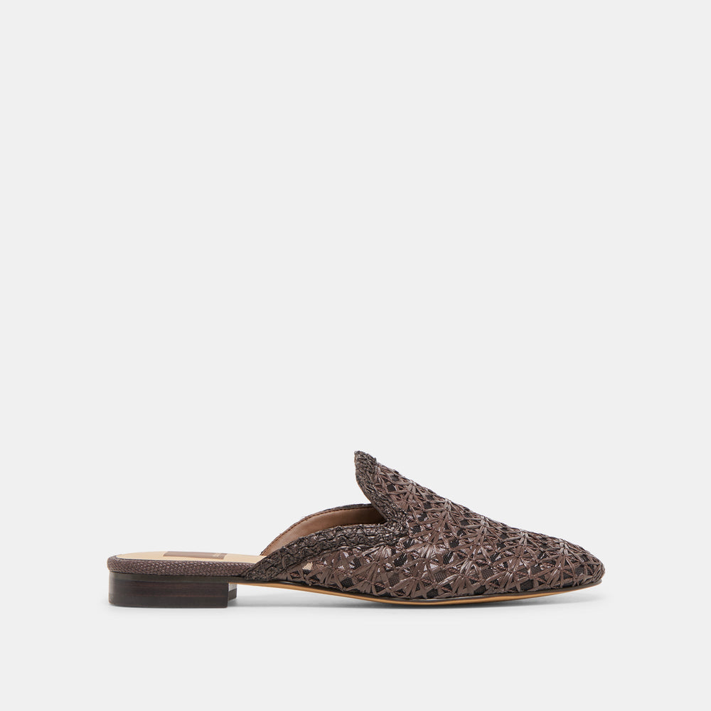Kirt Chocolate Cross Hatch Raffia Flats / Dolce Vita