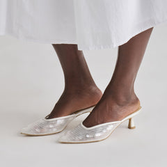 Cleo Ivory Sequin Heels / Dolce Vita