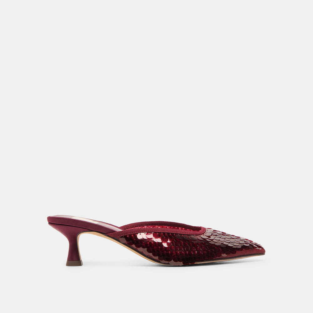 Cleo Cranberry Sequin Heels / Dolce Vita