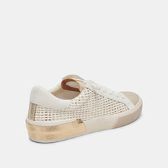 Zina Bone Gold Woven Wide Sneakers / Dolce Vita