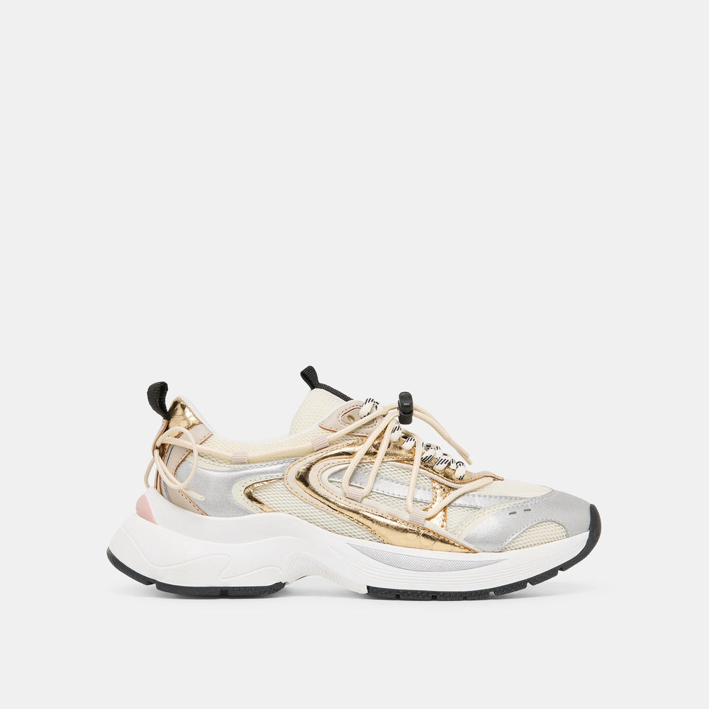 Selmar Silver Gold Leather Sneakers / Dolce Vita
