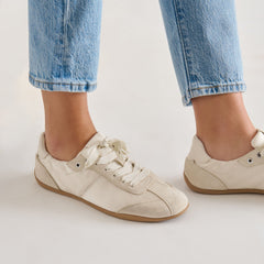 Dakoda Off White Satin Sneakers / Dolce Vita
