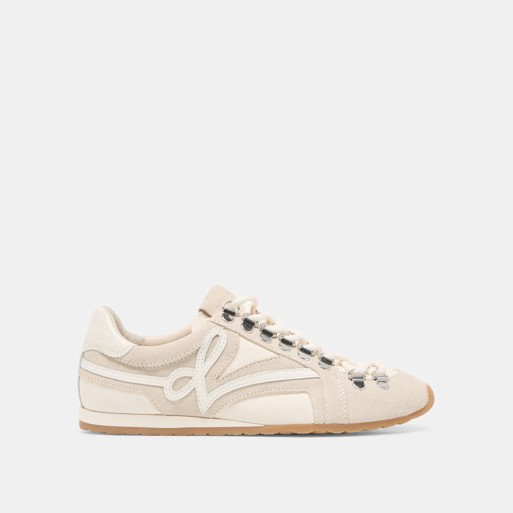 DEACON Ivory Suede Lace-Up Sneakers / Dolce Vita