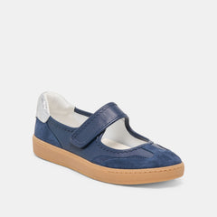 NANET Dk Navy Suede Mary-Jane Ballet Sneakers / Dolce Vita