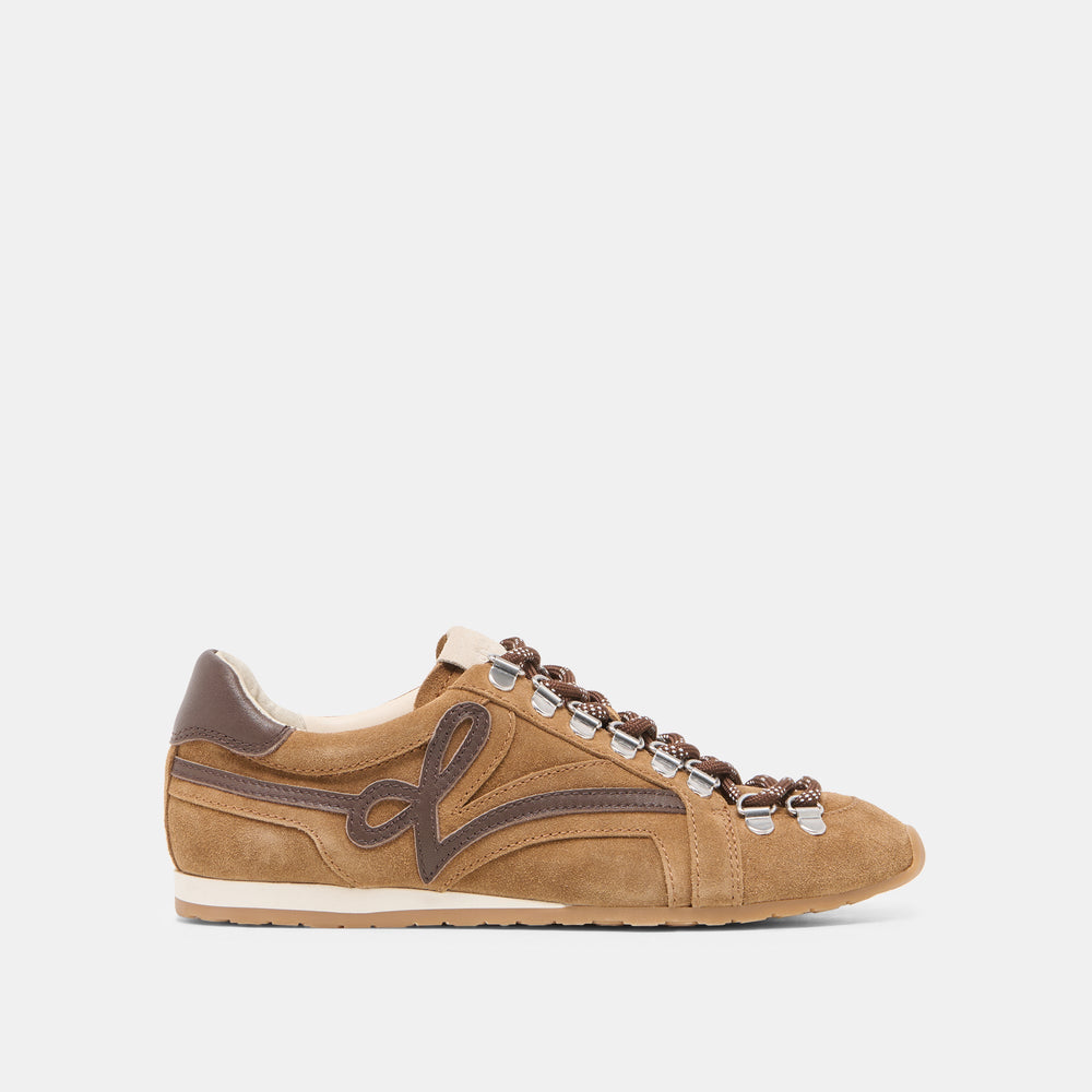 DEACON Lt Brown Suede Lace-Up Sneakers / Dolce Vita