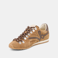 DEACON Lt Brown Suede Lace-Up Sneakers / Dolce Vita