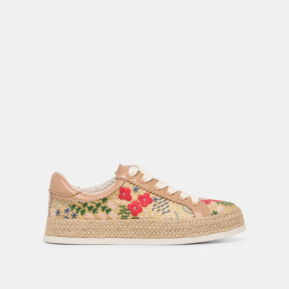 Azalia Sand Floral Raffia Heels / Dolce Vita