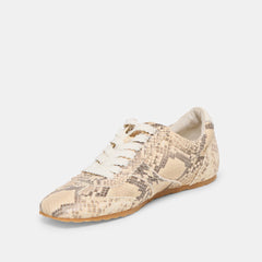 Dorie Natural Snake Embossed Leather Sneakers / Dolce Vita