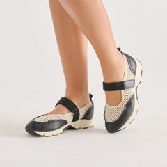 Seline White Black Mesh Sneakers / Dolce Vita