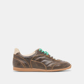 Laini Brown Distressed Leather Sneakers / Dolce Vita