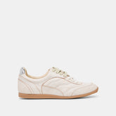Laini Off White Crackled Leather Sneakers / Dolce Vita