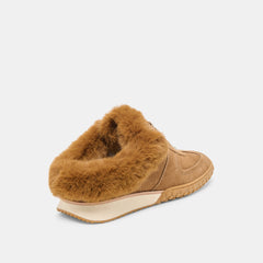 Izzey Plush Lt Brown Suede Sneakers / Dolce Vita