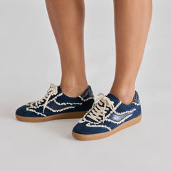Notice Lace Navy Suede Sneakers / Dolce Vita